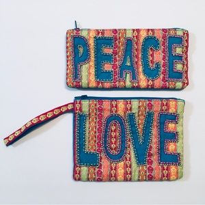 Salvador Bachiller PEACE & LOVE Colorful Beaded Clutch Bags